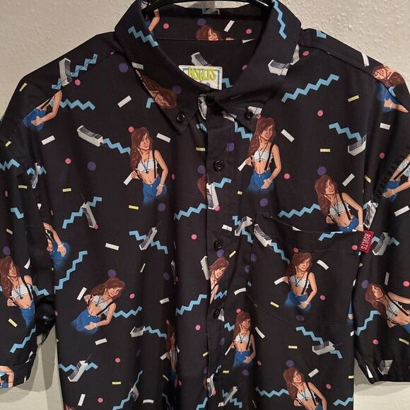 RSVLTS Shirt Mens XL Black Saved By The Bell Kelly Kapowski Short Sleeve - Picture 2 of 8
